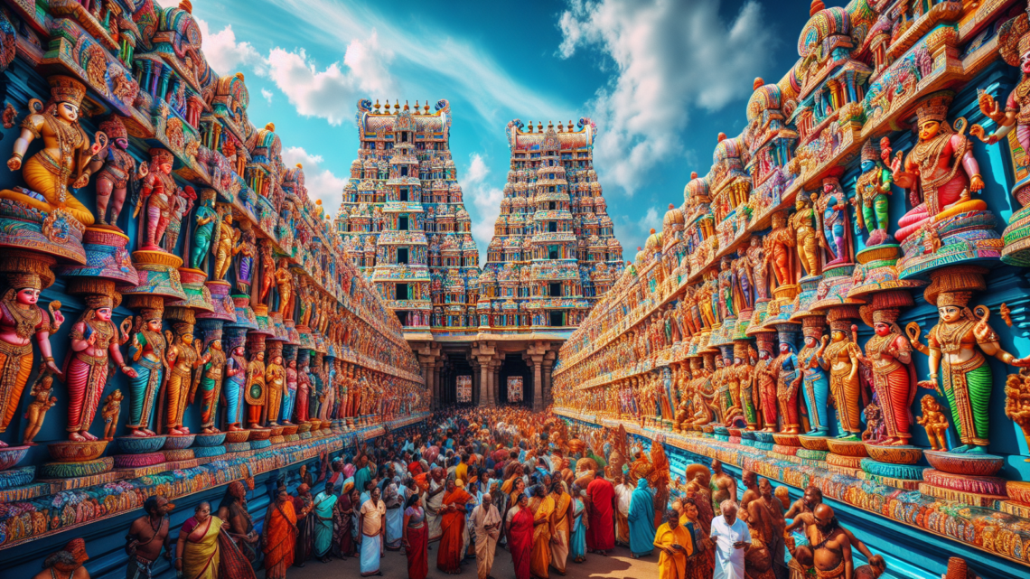 Besuch des Meenakshi Tempels in Madurai – farbenfrohe Tempelanlage mit tausenden Skulpturen