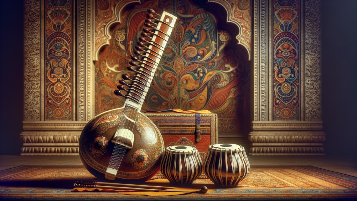 Indische Musikinstrumente Sitar und Tabla