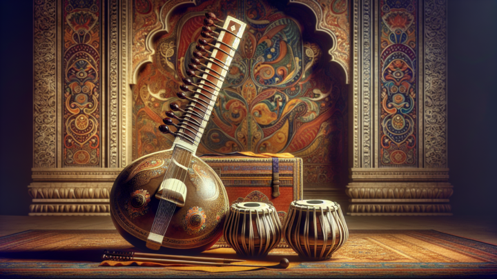 Indische Musikinstrumente Sitar und Tabla