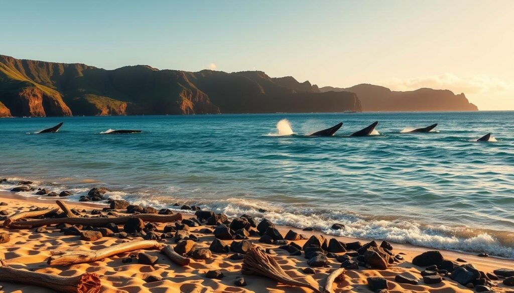 Wale beobachten am Strand