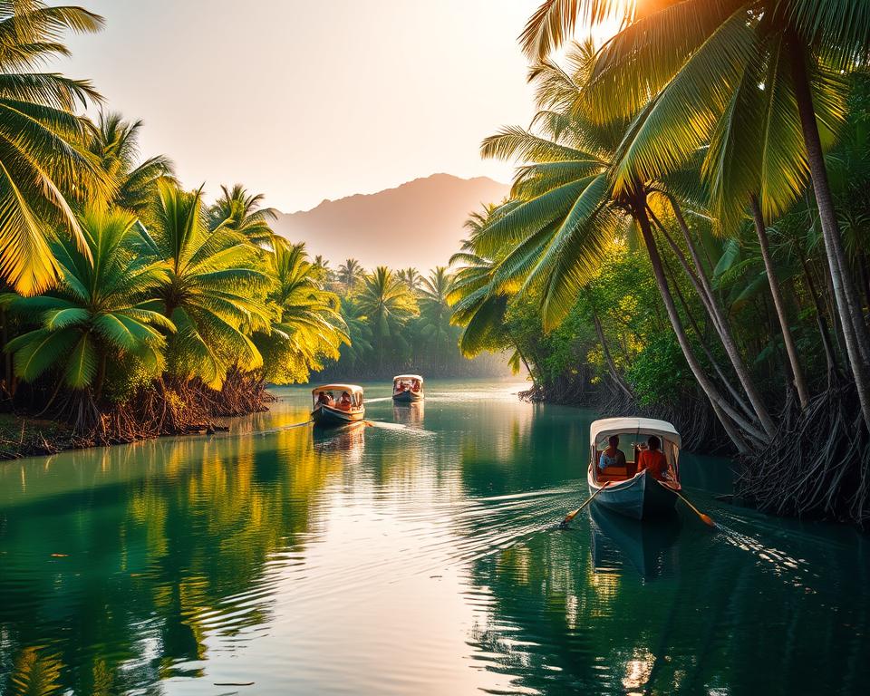 Kerala Backwaters Wasserlandschaft Kerala Backwaters Wasserlandschaft