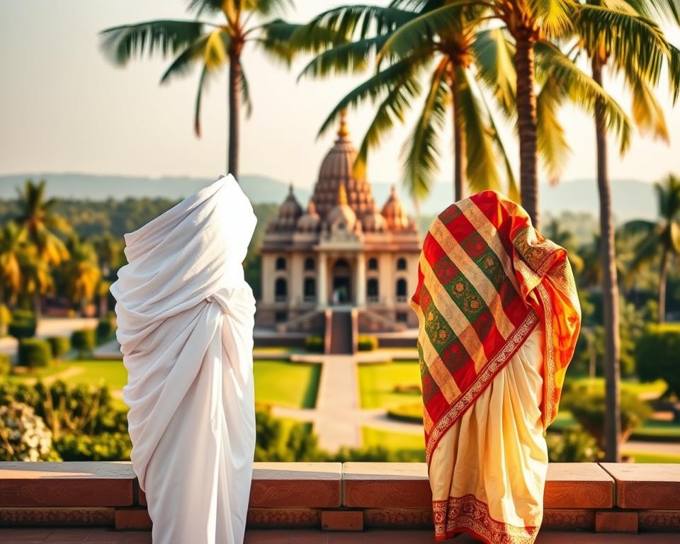 Traditionelle indische Männerkleidung Dhoti und Lungi Traditionelle indische Männerkleidung Dhoti und Lungi