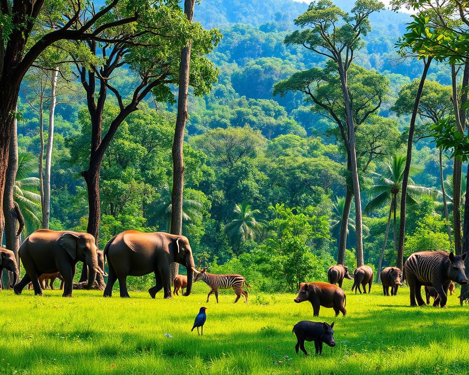 Wildtiere Thekkady im Periyar Nationalpark