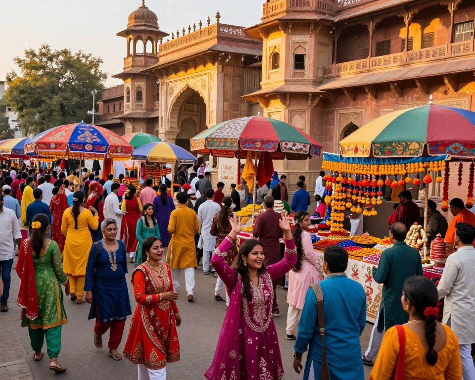 Bunte Festivals und kulturelle Feiern