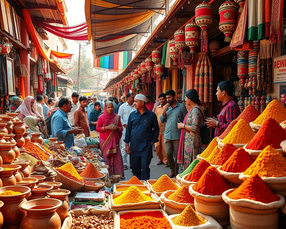 Lebendige Märkte Delhi Basare Handwerk